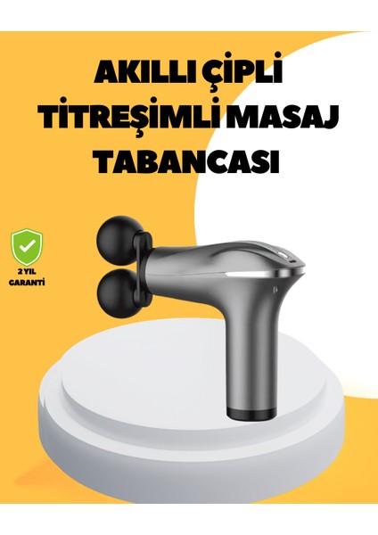 Şarjlı 4 Başlıklı Titreşimli Masaj Aleti Derin Kas Masajı Sporcu Destekli