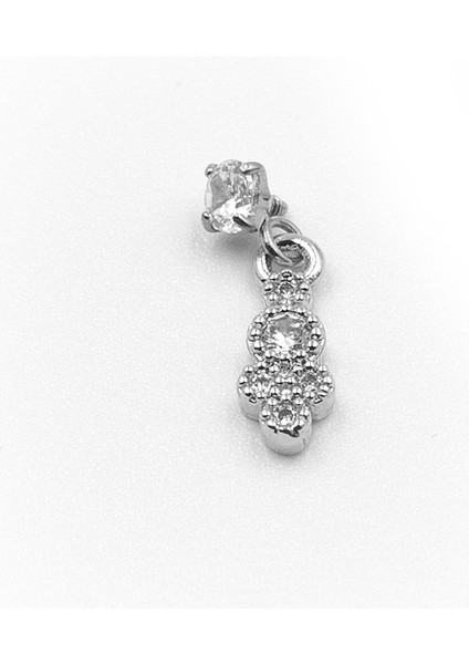 Gümüş Taşlı Sallantılı Tragus Helix Piercing - Anti Alerjik, Kararma Yapmaz fiyatları