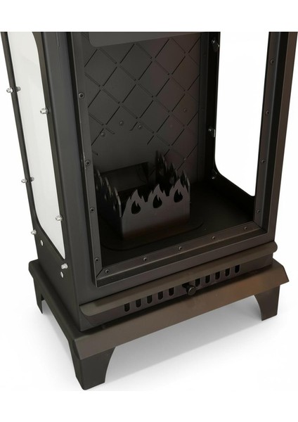 Pelet Soba Fırınlı Kuzineli Pelet Şömine 3 Tarafı Camlı Paslanmaz Krom Pelet Hazneli indirimleri