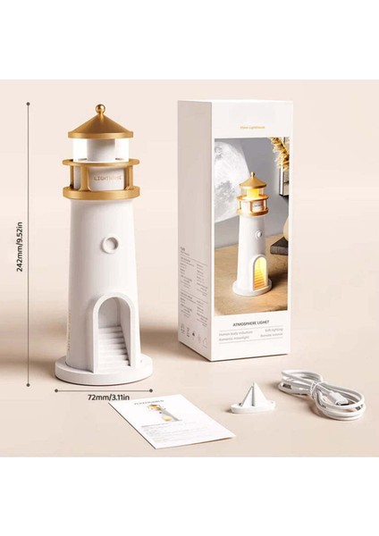 ???? Ay Işığı Deniz Feneri Projektör Lamba – Bluetooth Hoparlörlü ve Hareket Sensörlü Gece Lambası indirimleri