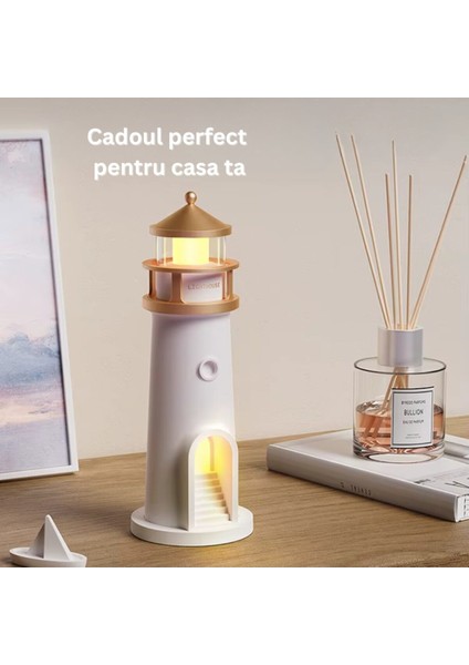 ???? Ay Işığı Deniz Feneri Projektör Lamba – Bluetooth Hoparlörlü ve Hareket Sensörlü Gece Lambası