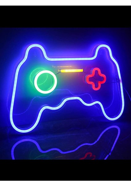 Mavi Neon Tabela Aydınlatma 50X30CM, Oyun Konsolu Teması, Şık ve Parlak Dekorasyon modelleri