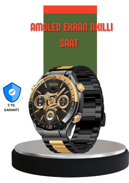 Amoled Ekran Akıllı Saat Bluetooth 5.1 Çağrı Destekli 3 Bileklikli