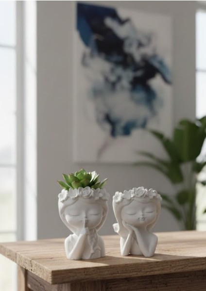 Çiçekli Lady Kızlar Ikili Biblo