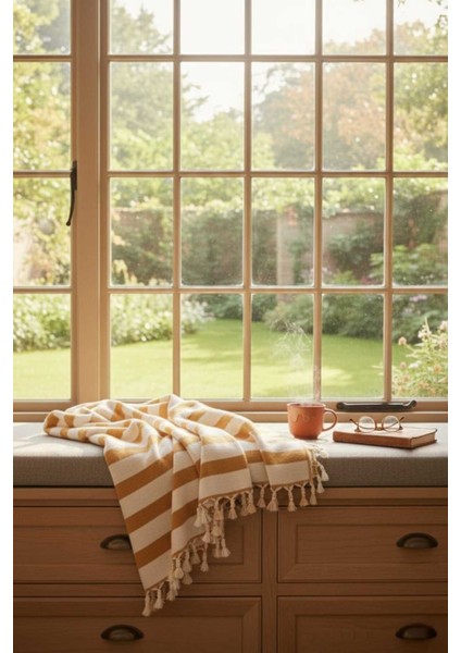 Karamel Doğal Pamuk, Yumuşak Battal Boy Pike, Koltuk Örtüsü, Çok Amaçlı Örtü 240X260 Cm. indirimleri