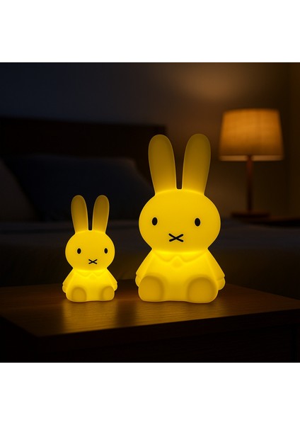 Miffy Tavşan Gece Lambası Orta Boy 18 cm Gün Işığı Pilli