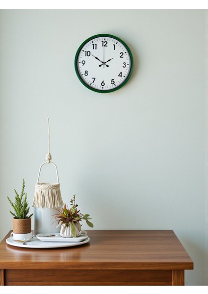 Zentime 36 cm Yeşil Dekoratif Duvar Saati