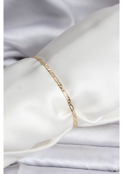 14K Gold Renk Kaplama Minimal Zincir Model cm Kadın Bileklik