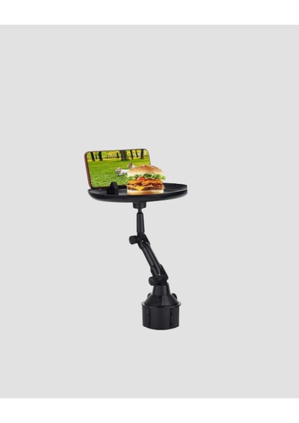 360° Döner Araç Bardaklık Tepsisi Geniş Yemek Alanlı Telefon Standlı indirimleri