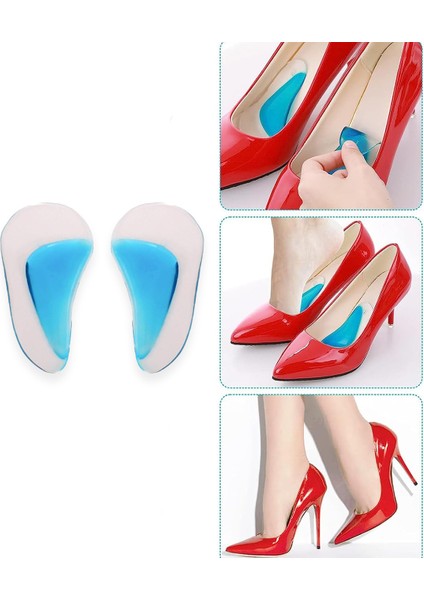 Jel Tabanlık Kaydırmaz Taban Spor Topuklu Klasik Ayakkabı Içi Jel Tabanlık Içe Basma Önleyici Ped