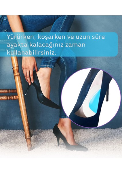 Jel Tabanlık Kaydırmaz Taban Spor Topuklu Klasik Ayakkabı Içi Jel Tabanlık Içe Basma Önleyici Ped modelleri