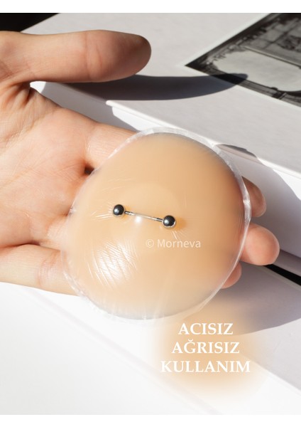 Deliksiz Yapıştırma Gerçek Gibi Gözüken Meme Ucu Fake Nipple Piercingi (2 Adet) modelleri