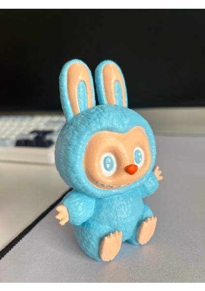3D Labubu Karakter Figürü Mavi Labubu Oyuncak Labubu 10 cm