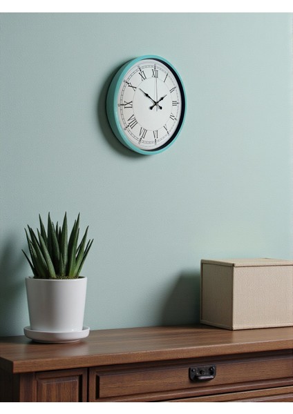 Zentime 36 cm Turkuaz Dekoratif Duvar Saati modelleri