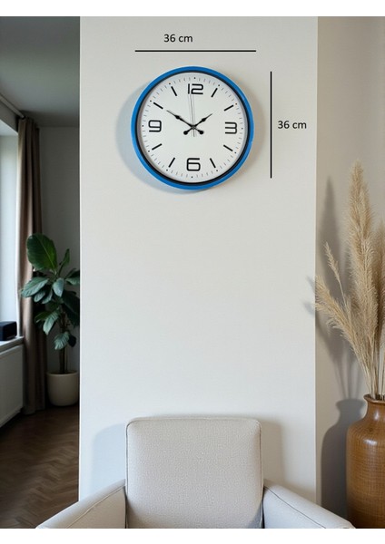 Zentime 36 cm Mavi Dekoratid Duvar Saati indirimleri