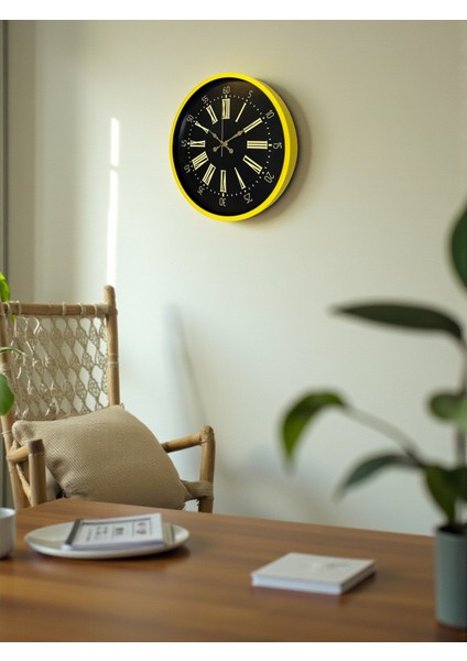 Zentime 36 cm Sarı Dekoratif Duvar Saati fırsatları