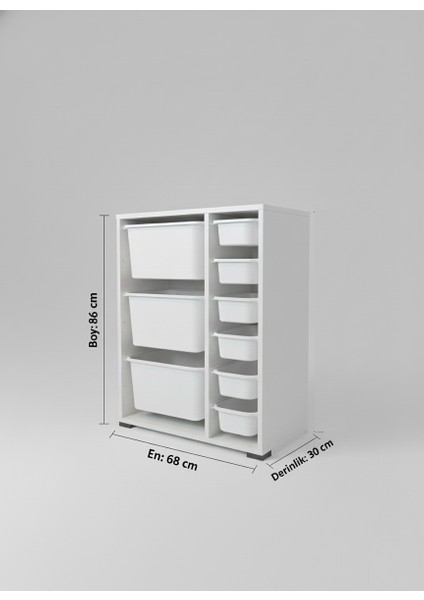 9 Çekmeceli Çok Amaçlı Oyuncak Dolabı ve Saklama Ünitesi – Çocuk Odası Düzenleyici Etiket Hediyeli