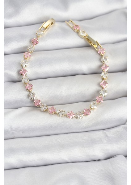 Kare Zirkon Taşlı Renk Kadın Bileklik