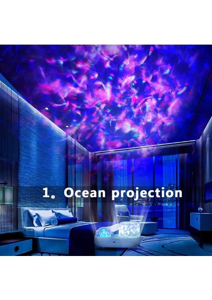 Okyanus Işık Projektörü, 360 Derece Dönen Gece Işıklı Projektör 6 Renk Çift Katmanlı Projeksiyon modelleri