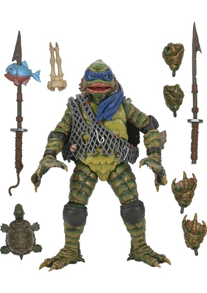 Evrensel Canavarlar/teenage Mutant Ninja Turtles - 7" Ölçekli Aksiyon Figürü -Yaratık Olarak Leonardo
