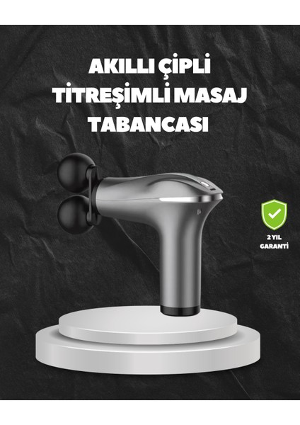 4 Başlıklı Şarjlı Masaj Tabancası Bel Sırt Boyun Bacak Kas Rahatlatıcı