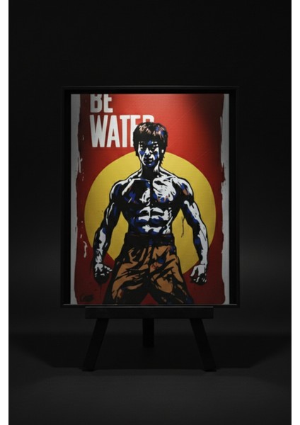 Bruce Lee Be Water Kabartmalı Tablo