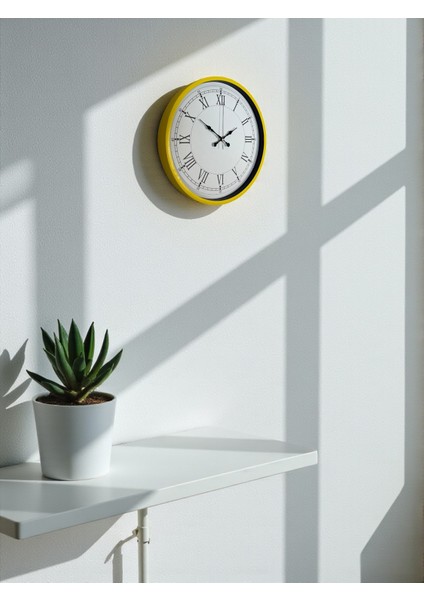 Zentime 36 cm Sarı Dekoratif Duvar Saati modelleri