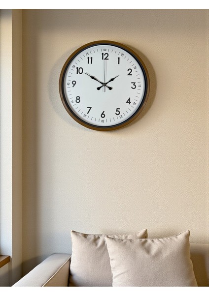 Zentime 36 cm Kahverengi Dekoratif Duvar Saati