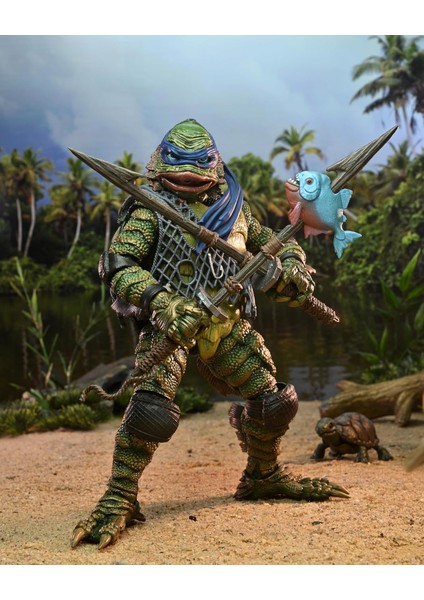 Evrensel Canavarlar/teenage Mutant Ninja Turtles - 7" Ölçekli Aksiyon Figürü -Yaratık Olarak Leonardo