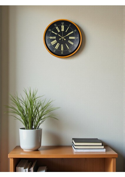 Zentime 36 cm Turuncu Dekoratif Duvar Saati