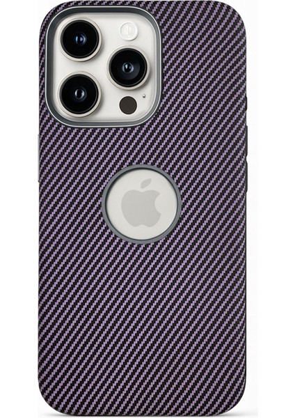Apple iPhone 14 Pro Kılıf Magsafe Wireless Şarj Özellikli Karbonfiber Desenli Kapak