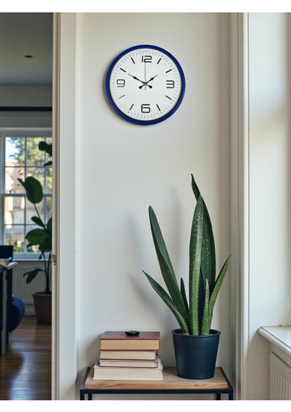 Zentime 36 cm Lacivert Dekoratif Duvar Saati