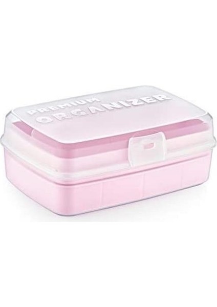 Buffer® 12 Bölmeli Çok Amaçlı Takı Toka Kutusu Dikiş Kutusu Kapaklı Organizer Kutusu Bölmel