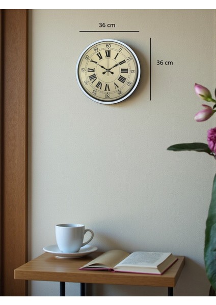 Zentime 36 cm Beyaz Dekoratif Duvar Saati indirimleri