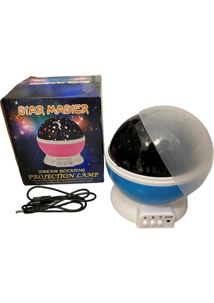 Renkli Yıldızlı Dönen Gökyüzü Projeksiyon Gece Lambası, Dekoratif ve Masa Süsü fırsatları