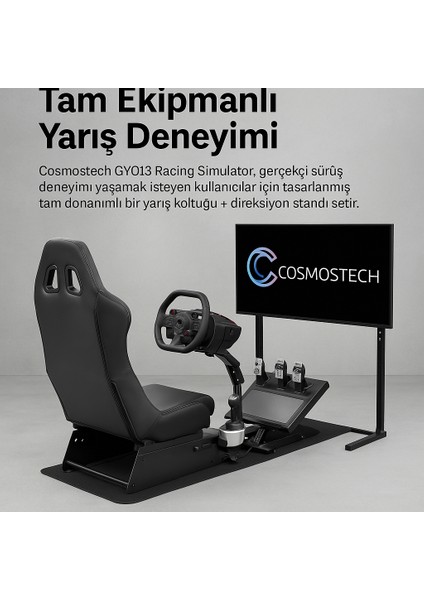 GY013 Racing Simulator | Ayarlanabilir Metal Direksiyon Standı + Ergonomik Yarış Koltuğu | Espor Yarış Koltuğu modelleri