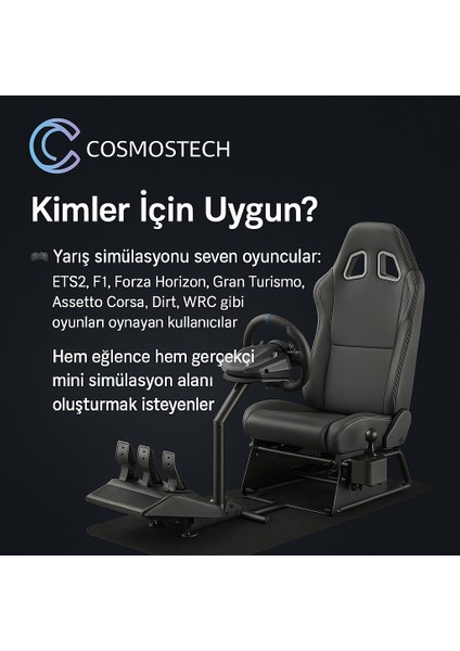 GY013 Racing Simulator | Ayarlanabilir Metal Direksiyon Standı + Ergonomik Yarış Koltuğu | Espor Yarış Koltuğu fırsatları