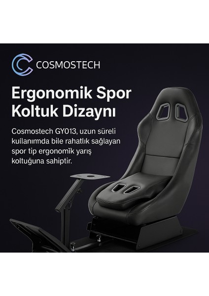 GY013 Racing Simulator | Ayarlanabilir Metal Direksiyon Standı + Ergonomik Yarış Koltuğu | Espor Yarış Koltuğu