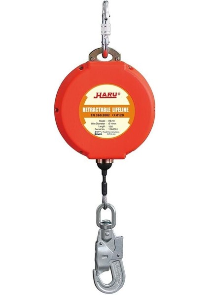Düşüş Tutucu Geri Sarımlı Balanser Çelik Halat 10MT Haru He-10 fiyatları