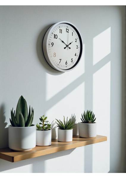 Zentime 36 cm Beyaz Dekoratif Duvar Saati fırsatları