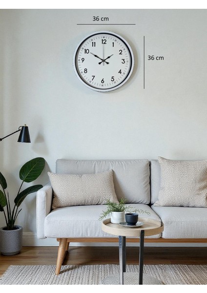 Zentime 36 cm Beyaz Dekoratif Duvar Saati indirimleri