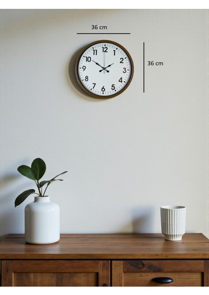 Zentime 36 cm Kahverengi Dekoratif Duvar Saati indirimleri