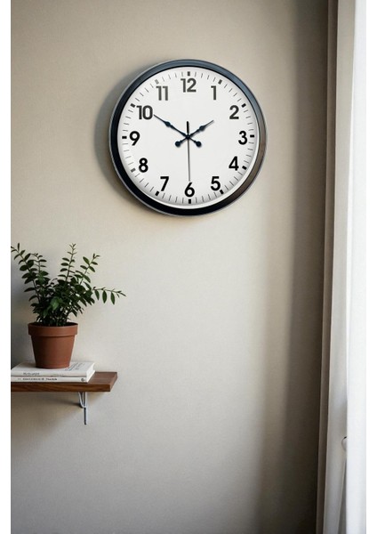 Zentime 40 cm Siyah Şık Duvar Saati