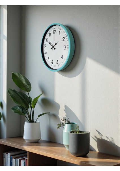 Zentime 36 cm Turkuaz Dekoratif Duvar Saati modelleri