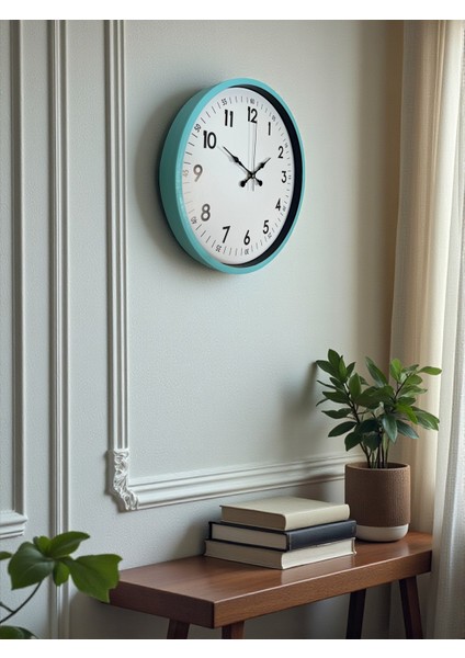 Zentime 36 cm Turkuaz Dekoratif Duvar Saati fırsatları