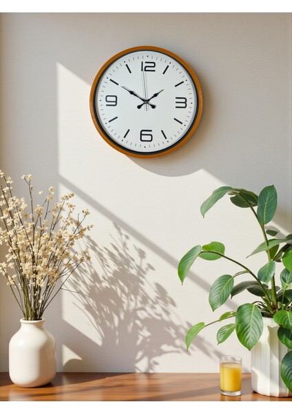 Zentime 36 cm Turuncu Dekoratif Duvar Saati