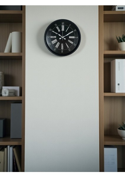 Zentime 36 cm Siyah Dekoratif Duvar Saati