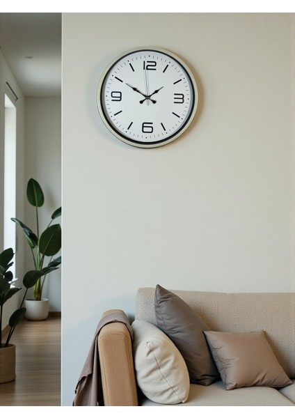Zentime 36 cm Krem Dekoratif Duvar Saati