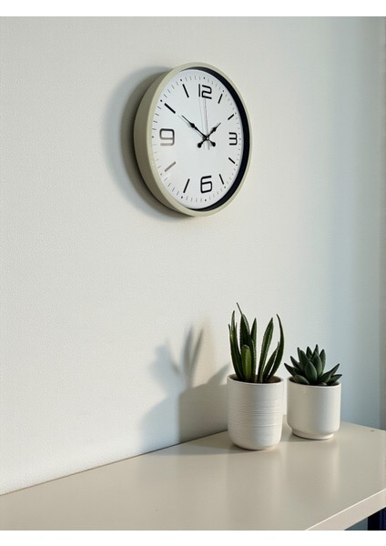 Zentime 36 cm Krem Dekoratif Duvar Saati modelleri