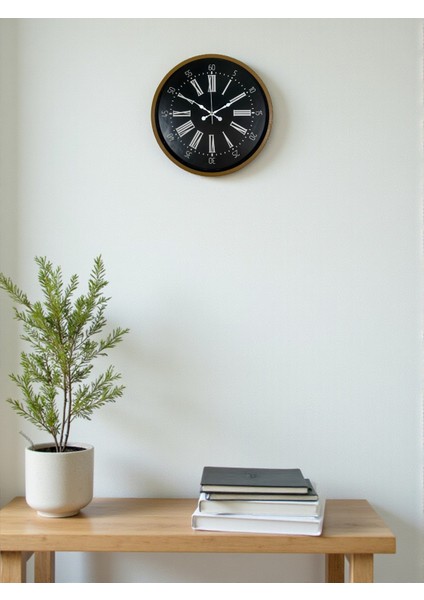 Zentime 36 cm Kahverengi Dekoratif Duvar Saati